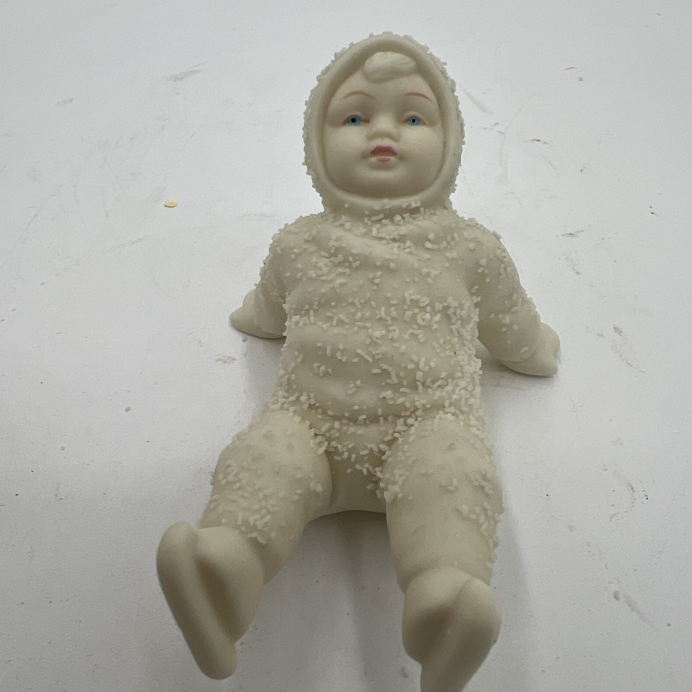 Dept 56 Snowbabies "Sitting Baby" Figurine - Vintage Taiwan - Bisque Porcelain